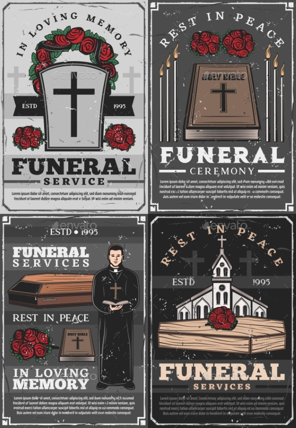 Burial Ceremony Funeral, Vectors | GraphicRiver