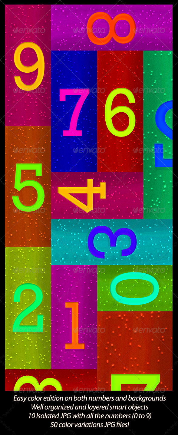 Customizable Numbers, Graphics | GraphicRiver