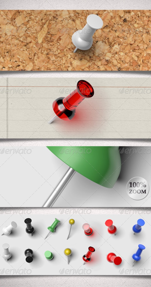 Push Pin Collection, Graphics | GraphicRiver