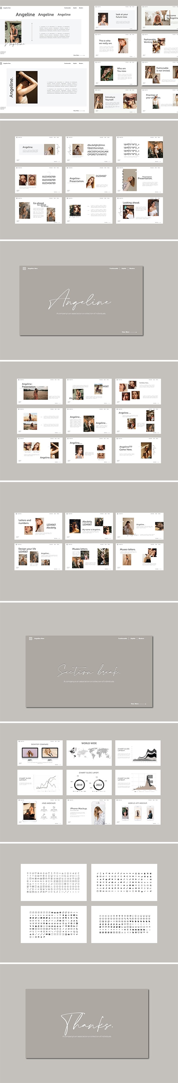 Angeline - Fashion Google Slide Template, Presentation Templates ...