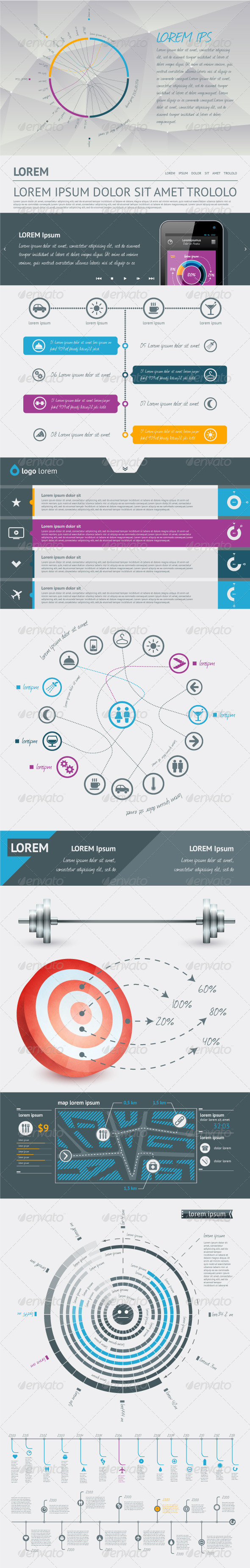 Elements of Infographics with buttons and menus , Infographics ...