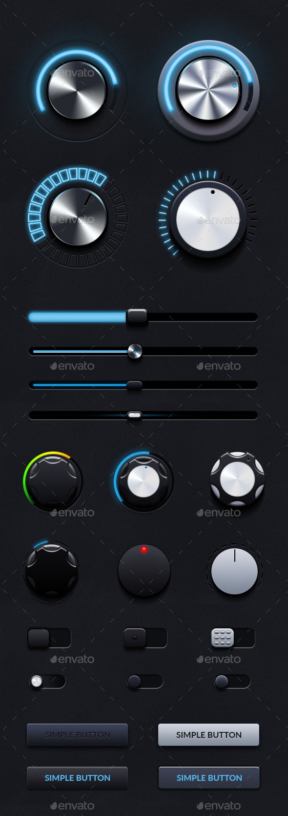 Realistic Audio Player UI, Web Elements | GraphicRiver