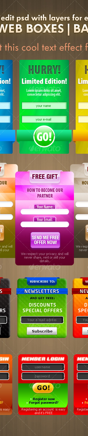 Professional Web Boxes, Web Elements | GraphicRiver