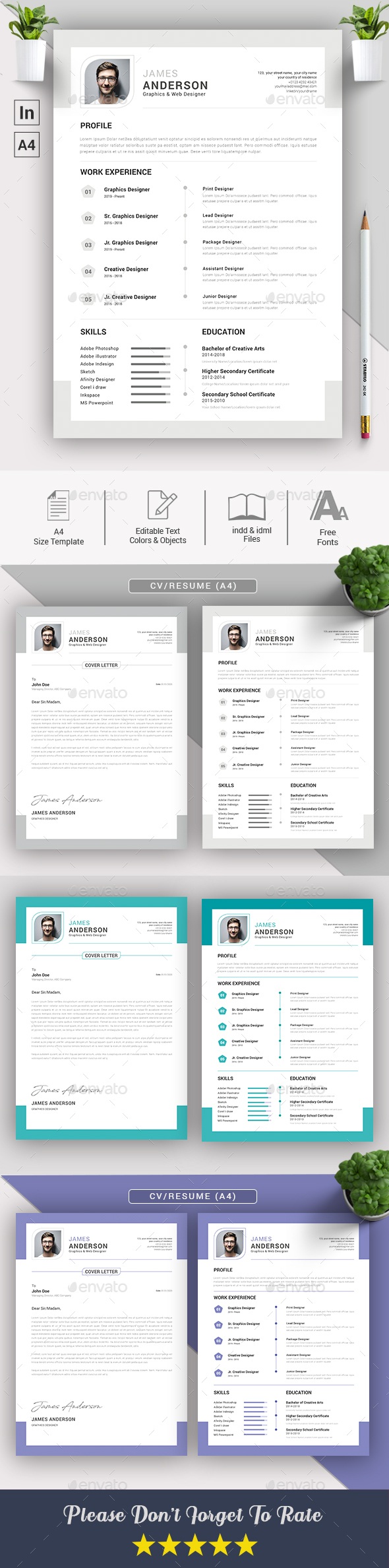 Indesign CV/Resume Template, Print Templates | GraphicRiver