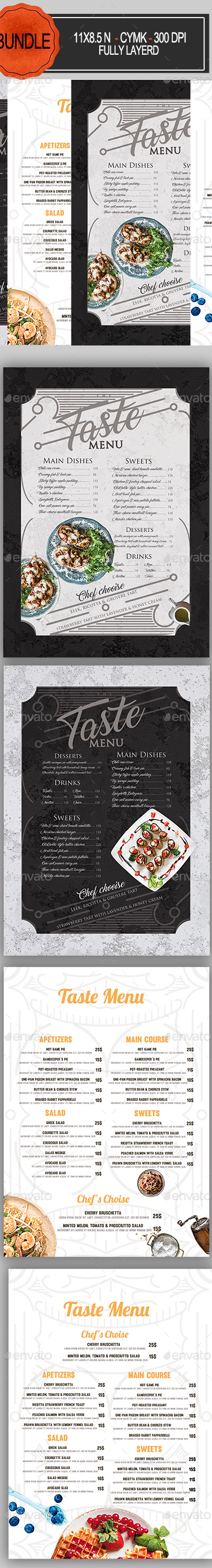 Restaurant Menu Bundle, Print Templates | GraphicRiver