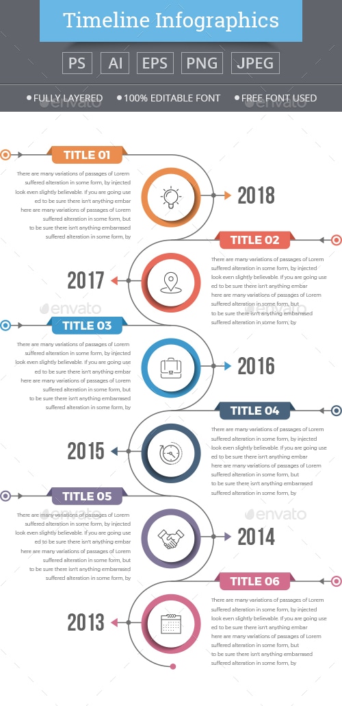 Modern Vertical Timeline Infographics, Infographics | GraphicRiver