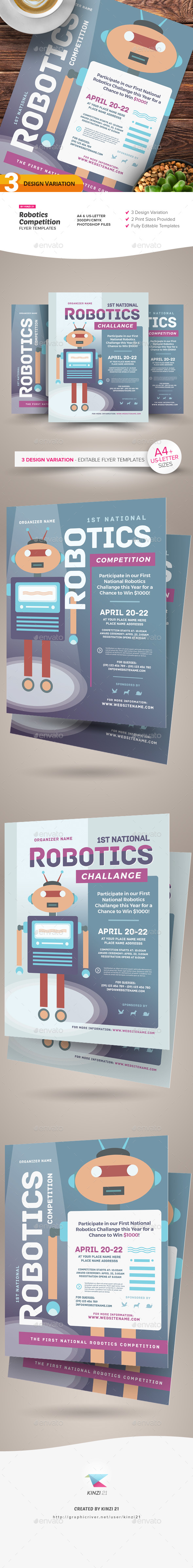 Robotics Competition Flyer Templates, Print Templates | GraphicRiver