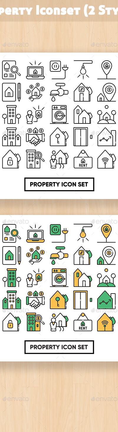 Property Iconset, Icons | GraphicRiver