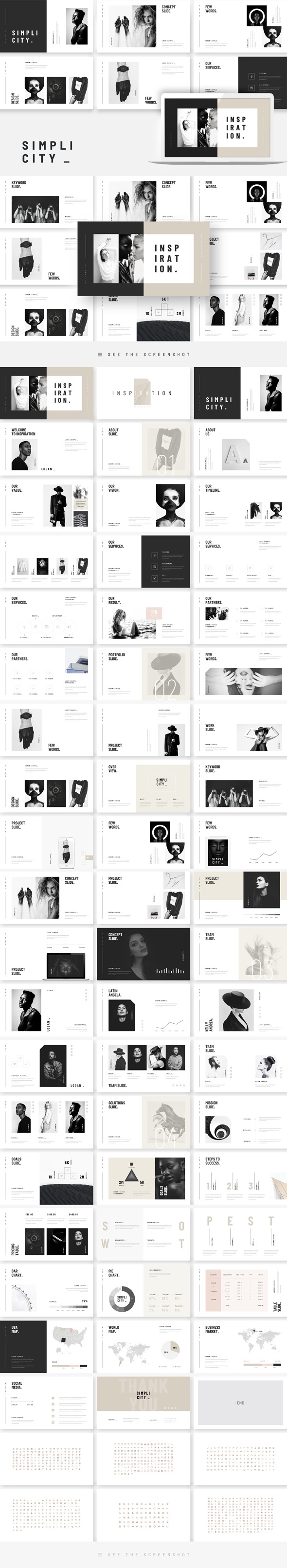 Inspiration Stylish Minimal Google Slides Template, Presentation Templates