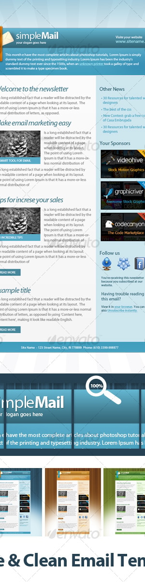 Unique & Clean Email Template, Web Elements | GraphicRiver
