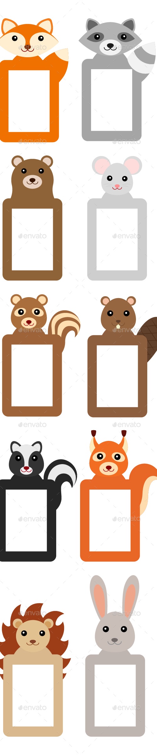 Animals Frames Set, Vectors | GraphicRiver