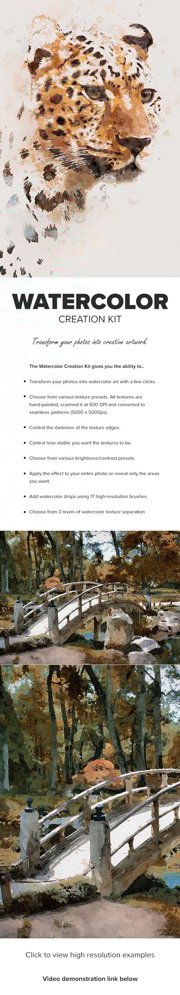 Watercolor Creation Kit - Photo Effects Actions