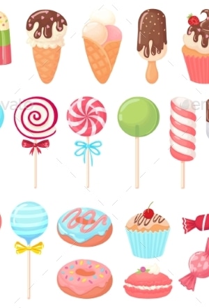 Cartoon Sweets, Vectors | GraphicRiver