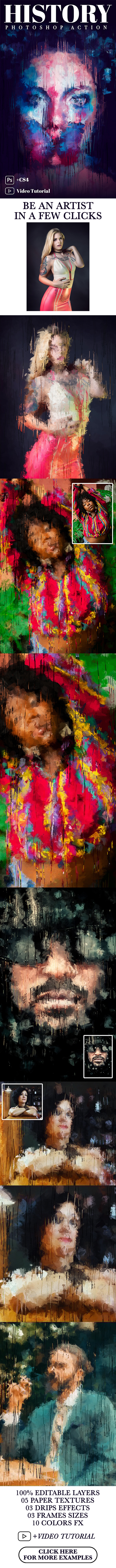 History - Realistic Painting Art Photoshop Action - Photo Effects Actions