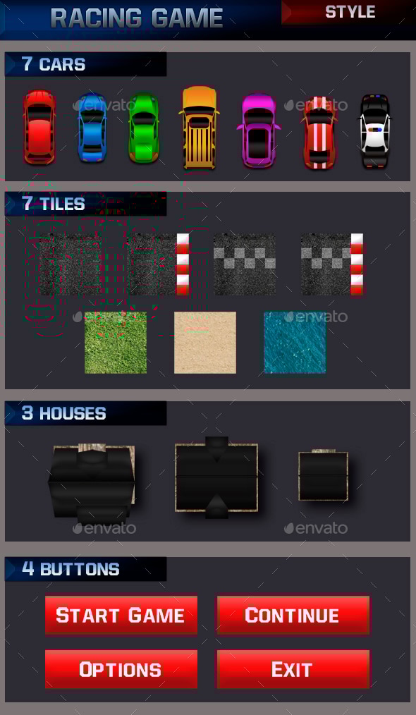 Racing Game Style, Game Assets | GraphicRiver