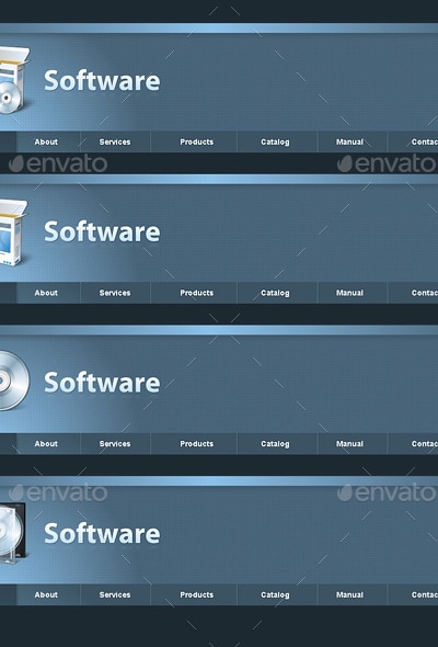 Web Headers Software Pack, Web Elements | GraphicRiver