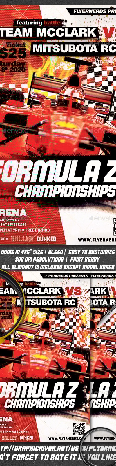 Formula Z Championships Sports Flyer, Print Templates | GraphicRiver