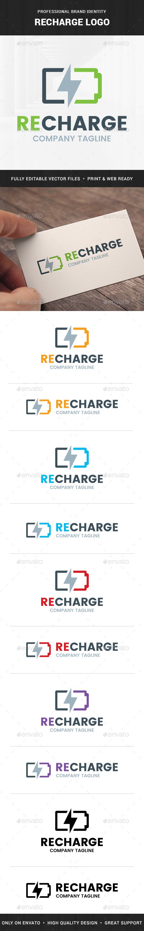 Recharge Logo Template, Logo Templates | GraphicRiver