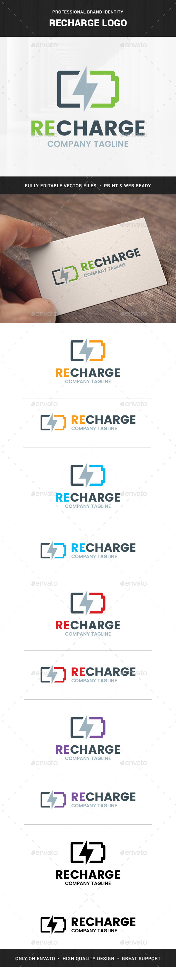 Recharge Logo Template, Logo Templates | GraphicRiver