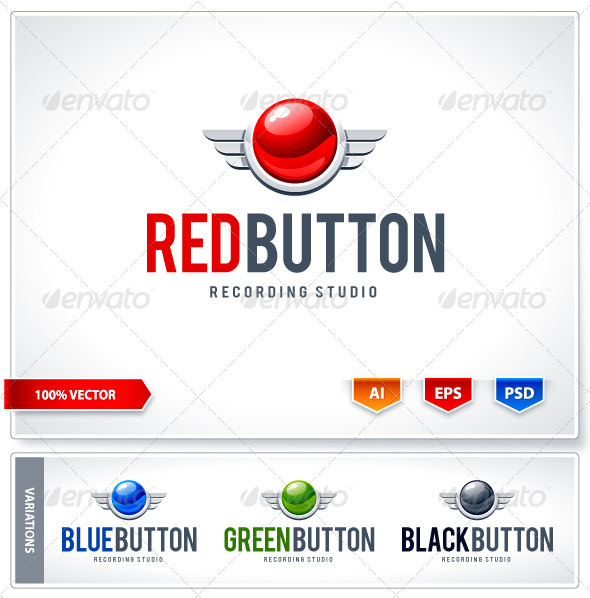 Red button logo template, Logo Templates | GraphicRiver