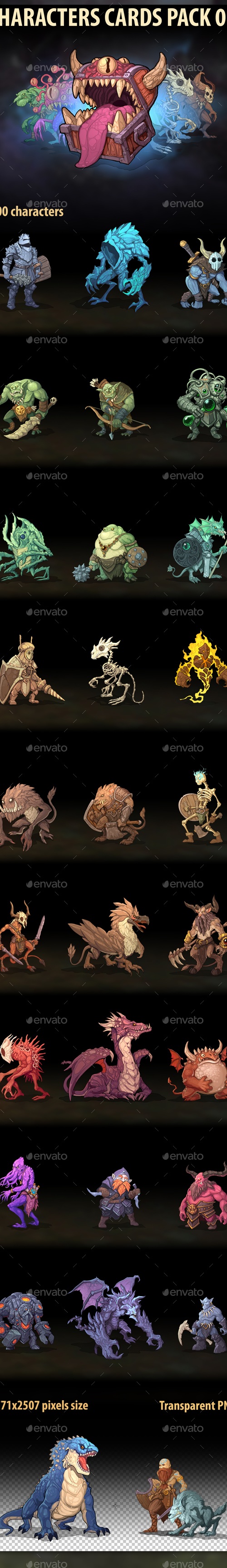 Characters Cards Pack 01, Game Assets | GraphicRiver