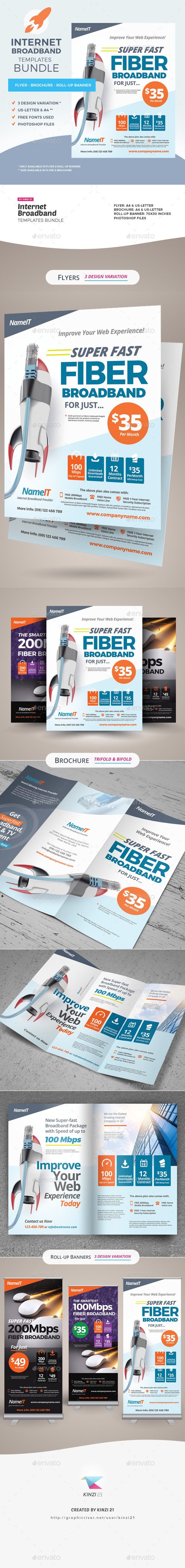 Internet Broadband Templates Bundle, Print Templates | GraphicRiver