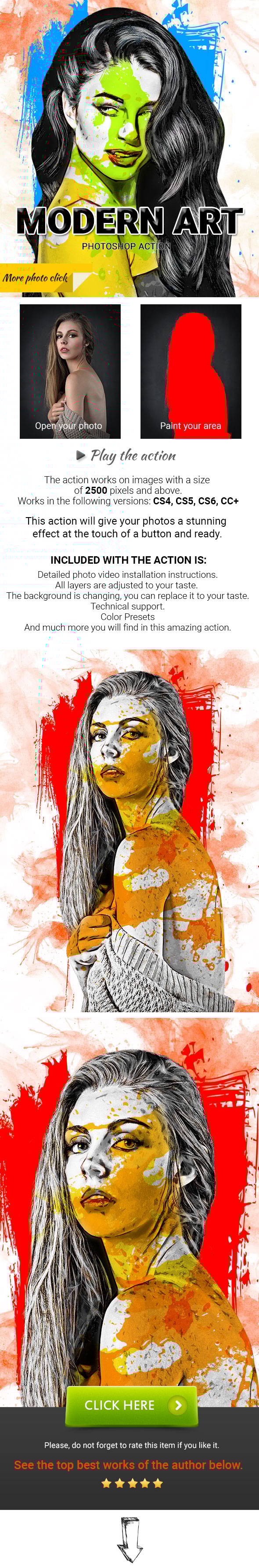 Modern Art Photoshop Action - Photo Effects Actions