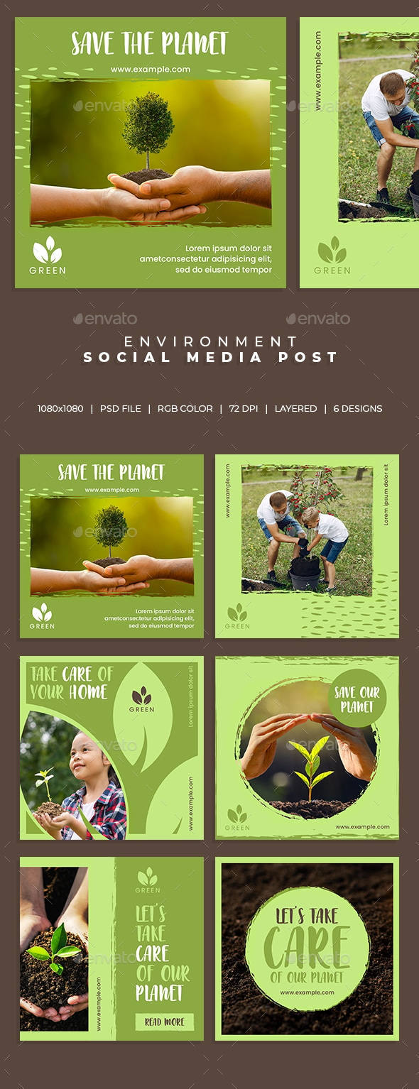 Environment Social Media Post, Web Elements | GraphicRiver