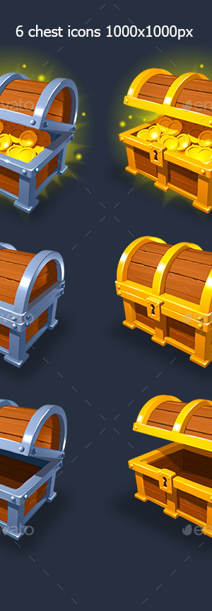 Chest Icons Pack, Game Assets | GraphicRiver