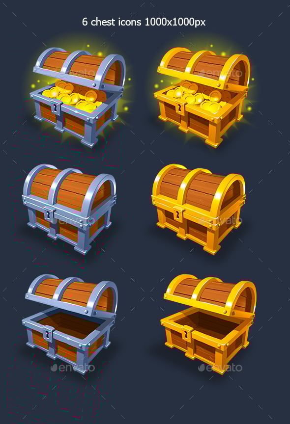 Chest Icons Pack, Game Assets | GraphicRiver