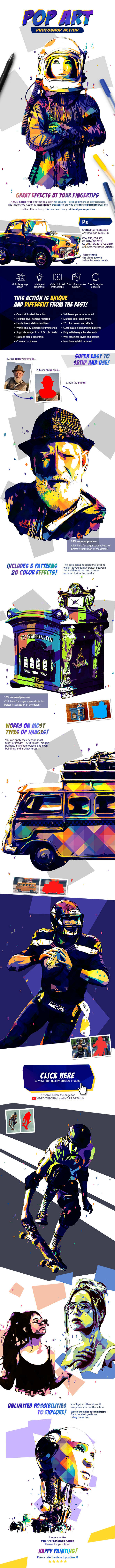 Pop Art Photoshop Action - Photo Effects Actions