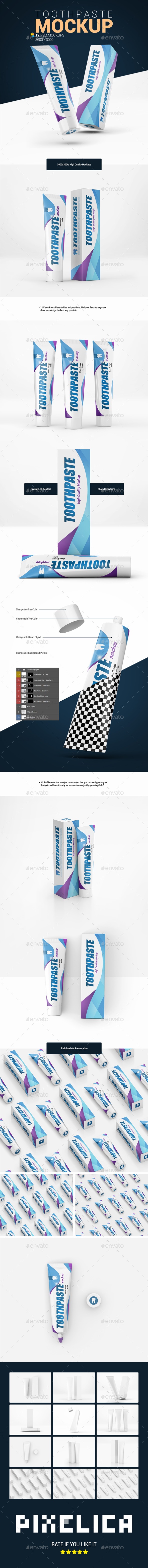 Toothpaste Mockup - Product Mock-Ups Graphics