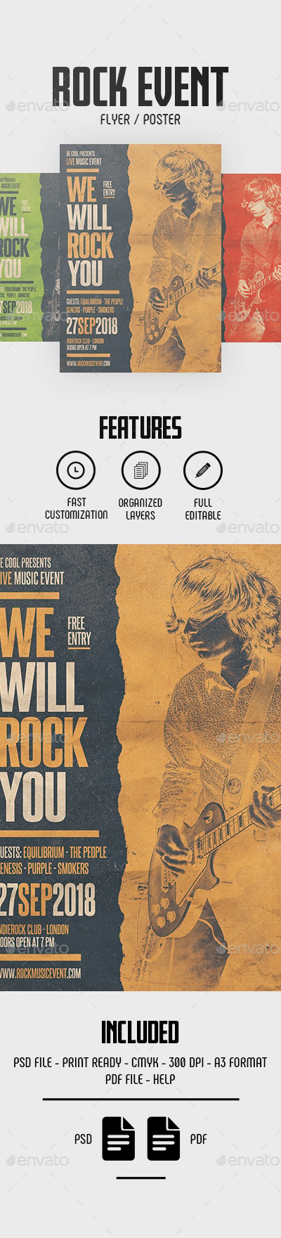 Rock Flyer/Poster, Print Templates | GraphicRiver