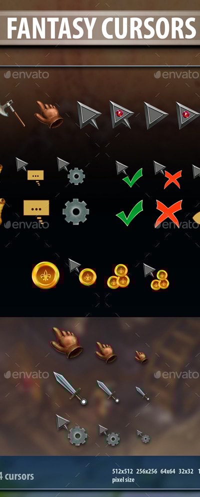 Fantasy Cursors, Game Assets | GraphicRiver