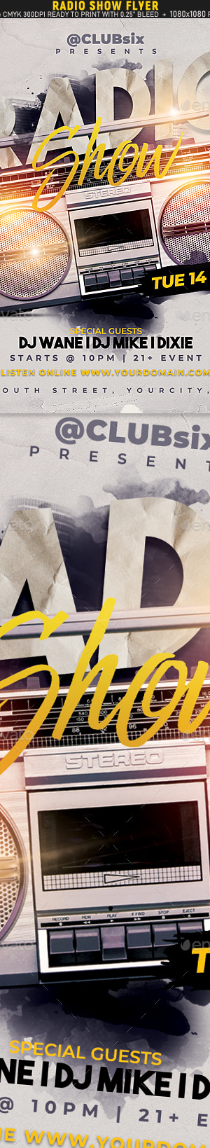 Radio Show Flyer Template, Print Templates | GraphicRiver