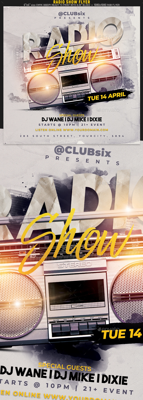 Radio Show Flyer Template, Print Templates | GraphicRiver