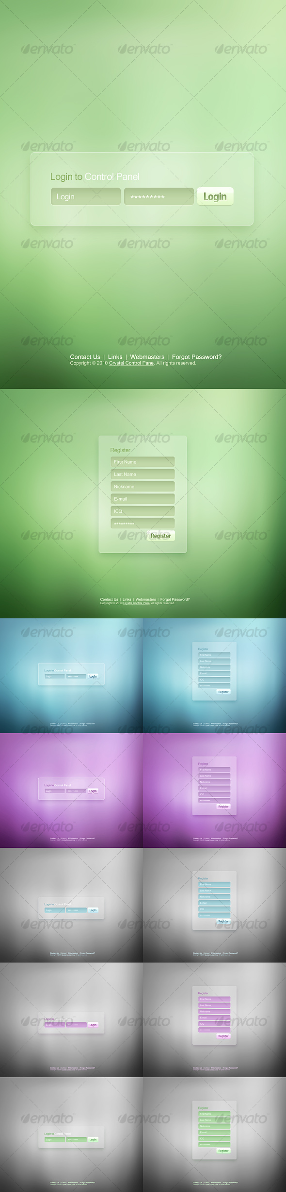 High Level Login & Registration Screen Design, Web Elements | GraphicRiver