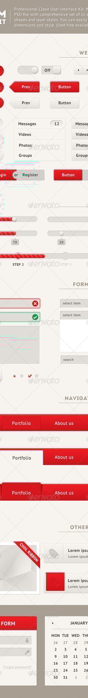 Clean Web UI Kit, Web Elements | GraphicRiver
