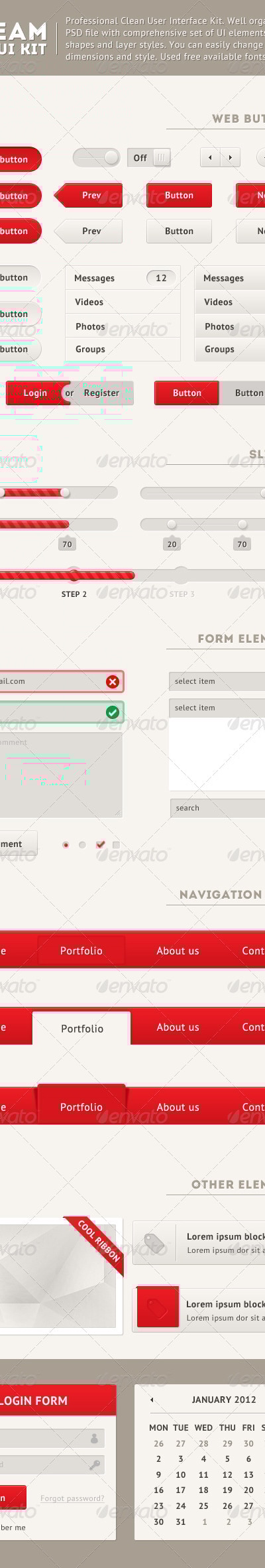 Clean Web UI Kit, Web Elements | GraphicRiver