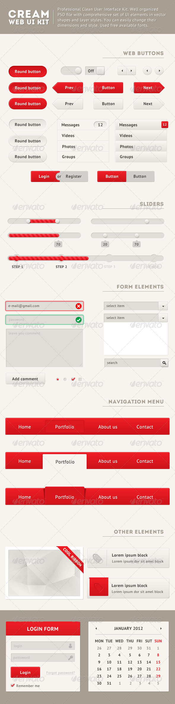Clean Web UI Kit, Web Elements | GraphicRiver