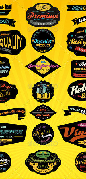 Black Labels Collection, Vectors | GraphicRiver