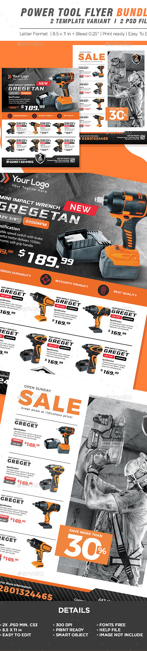 Power Tools Product Flyer Bundle, Print Templates | GraphicRiver