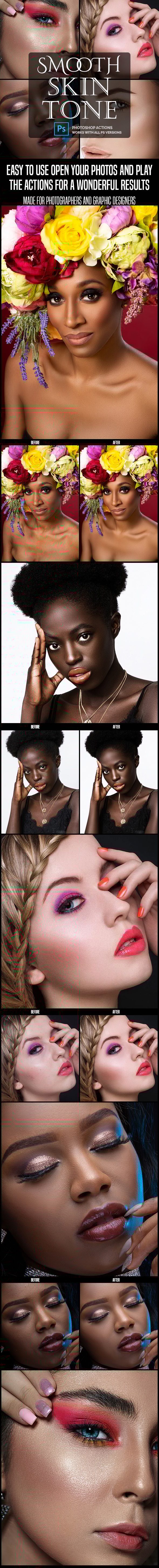 Smooth Skin Tone - Photoshop Action - Actions Photoshop