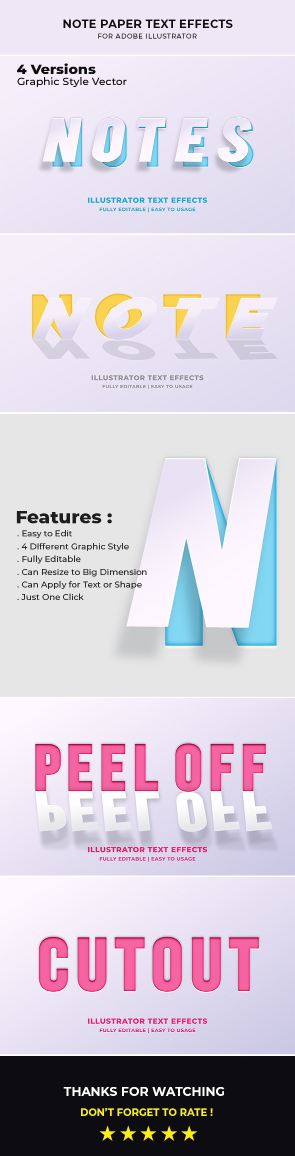 Note Paper Text Effect for Illustrator, Add-ons | GraphicRiver