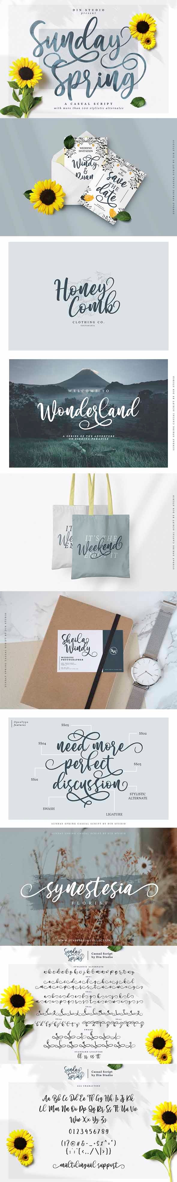 Sunday Spring, Fonts | GraphicRiver