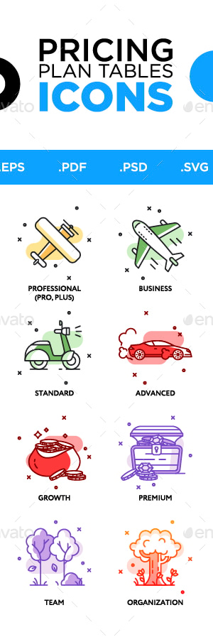 Pricing Plan Icons, Icons | GraphicRiver
