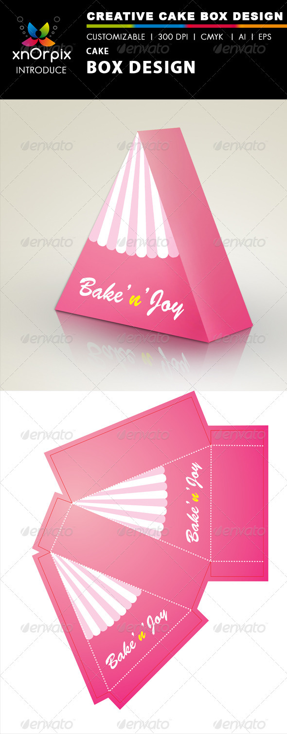 Cake Box, Print Templates | GraphicRiver