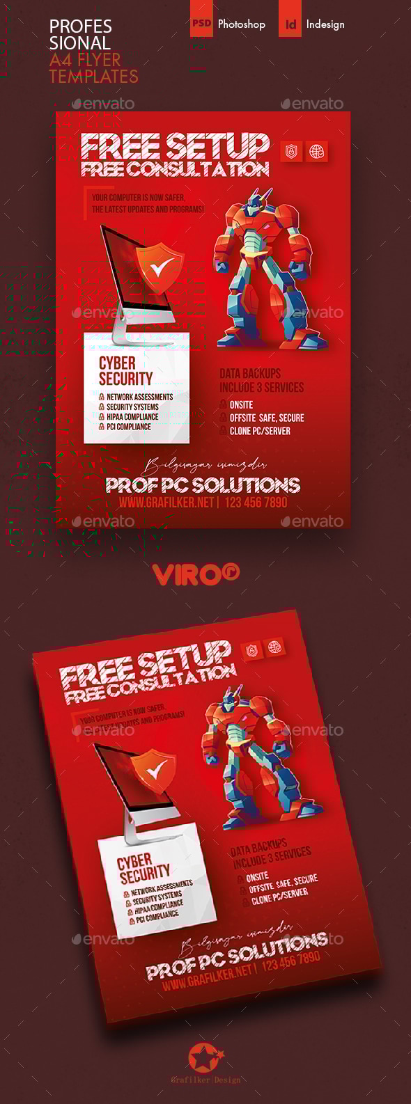 Computer Service Flyer Templates, Print Templates | GraphicRiver