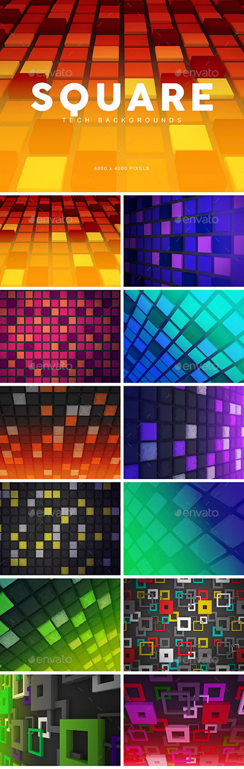 Square Gradient Backgrounds, Graphics | GraphicRiver