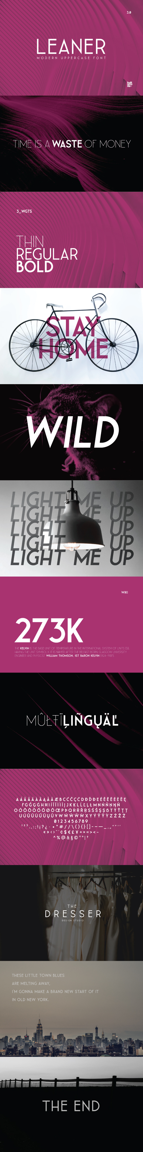 Leaner Typeface | 3 Weights, Fonts | GraphicRiver